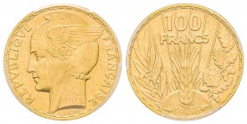 Troisième République 1870-1940
100 Francs Bazor, Paris, 1936, AU 6.55 g. Ref : G.1148 Conservation : PCGS MS64