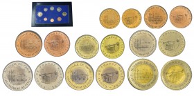 Cinquième République 1959 à nos jours
Série Essais de frappe d’Euro, 2ème type, 8 monnaies, de 1 centime à 2 euro Conservation : FDC. Dans sa boite d...