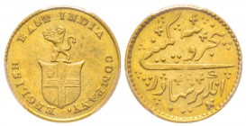 La Compagnie britannique des Indes orientales, Madras Presidency 5 Rupees, 1/3 Mohur, Madras, non daté (1820), AU 3.88 g. 917‰
Ref : Fr.1590, KM#422 ...