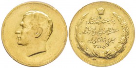 Iran, Mohammad Reza with Farah SH 1320-1358 (1941-1979)
Médaille en or, Tehran, SH1344 (1965), AU 35 g. 900‰ 35 mm Conservation : PCGS MS64