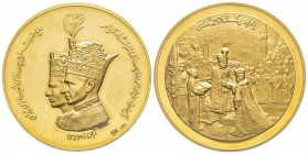 Iran, Mohammad Reza with Farah SH 1320-1358 (1941-1979)
Médaille en or, Tehran, SH1346 (1967), AU 50 g. 42 mm Conservation : PCGS PROOF 62 DEEP CAMEO...