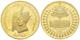 Iran, Mohammad Reza with Farah SH 1320-1358 (1941-1979)
Médaille en or, Tehran, SH1350 (1971), AU 25 g. 900‰ 36 mm Conservation : PCGS PROOF 62 DEEP ...