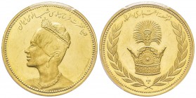 Iran, Mohammad Reza with Farah SH 1320-1358 (1941-1979)
Médaille en or, Tehran, ND, AU 25 g. 900‰ 36 mm Conservation : PCGS PROOF 62 DEEP CAMEO Impér...