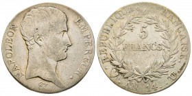 Département de l’Éridan 1802-1814
5 Francs, Turin, AN 14 U, AG 24.71 g. Ref : G. 580, Pag.26 Conservation : Presque TTB. Très Rare