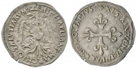 Carmagnola, Michele Antonio di Saluzzo 1504-1528
Rolabasso, AG 2.51 g.
Ref : Biaggi 866 var., MIR 147/1 var.
Conservation : presque Superbe