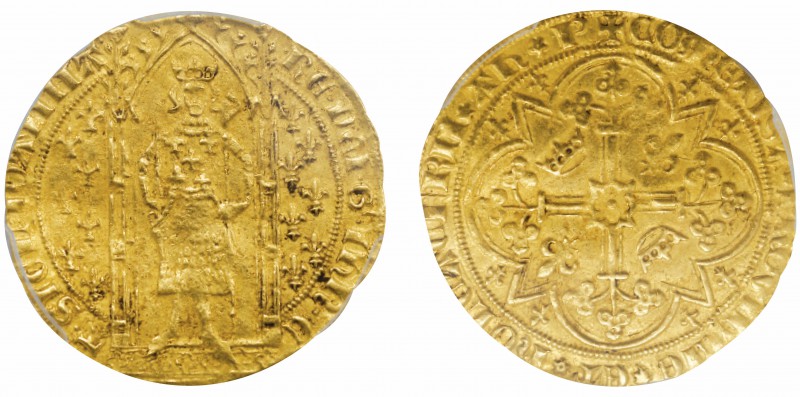 Cuneo, Jeanne de Naples 1343-1382
Franc à pied (ou Reine d’or), Cuneo, 1372-138...