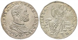 Firenze, Cosimo I de’ Medici 1537-1574
Testone, II serie busto piccolo, AG 9.13 g.
Ref : MIR 149, Pucci 50
Ex vente Nomisma 36, 26 mars 2008, lot 8...