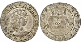 Napoli, Federico d’Aragona 1496-1501
Carlino, AG 3.98 g.
Ref : MIR 106 (R), PR. 106var.
Ex Vente Nomisma 40, lot 1486 Conservation : Superbe