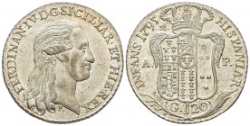 Napoli, IV di Borbone 1759-1816 (Re di Sicilia) 
Piastra da 120 Grana, 1795, AG 27.63 g.
Ref : MIR 373, PR. 61
Ex Vente Nomisma 40, lot 1500 Conser...