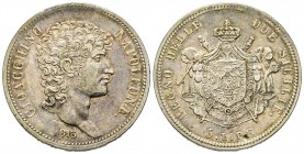 Napoli, Gioacchino Napoleone 1805-1815
5 Lire, 1813, AG 24.90 g.
Ref : MIR 441/1, PR 13 Conservation : TTB
