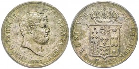 Napoli, Ferdinando II di Borbone 1830-1859
Piastra de 120 Grana, 1857, AG 27 g. Ref : MIR 503/6, Pr. 86 Conservation : PCGS MS62
