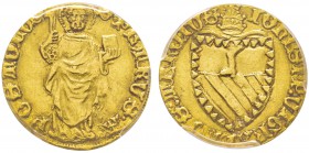 Antipapa Giovanni XXIII (Baldassarre Cossa) 1410-1415
Ducato, Bologna, ND, AU 3.49 g.
Ref : MIR 272 (R4), Munt. 11, Berman 258, Fr. 319 Conservation...