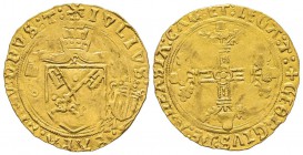 Giulio II (Giuliano della Rovere) 1503-1513
Scudo d’oro del sole, Avignone, ND, AU 3.44 g. Ref : MIR 573/2 (R2), Munt. 78, Berman 625, Fr. 41 Conserv...