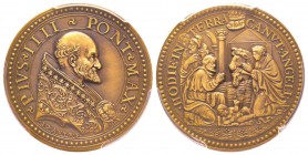 Pio IIII 1559-1565
Medaglia, ND, riconio posteriore, AE 14 g., 31 mm Ref : Modesti 511 Conservation : PCGS SP63 Matte