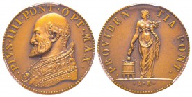 Pio IIII 1559-1565
Medaglia, ND, riconio posteriore, AE 7 g., 27 mm Ref : Modesti 531 Conservation : PCGS SP64 Matte