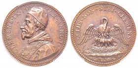 Clemente IX 1667-1669 
Medaglia, 1667, riconio posteriore, AE 18g., 34 mm 
Ref : Miselli 682 Conservation : PCGS MS64 BN