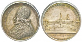 Pio VII 1800-1823
Medaglia in argento, Piazza del Popolo, 1823, AN XXIV, AG 36 g., 42 mm, Opus Girometti 
Ref : Bartolotti. E823 Conservation : PCGS...