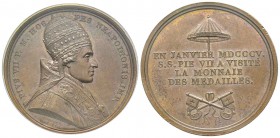 Pio VII 1800-1823
Medaglia, Visite de Pie VII à la Monnaie des médailles en Janvier 1805, AN XIII, AE 36 g., 42 mm, Opus: Droz 
Ref : Bramsen 409 Co...