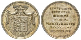 Sede Vacante 1829
Medaglia in argento, 1829, Camerlengo Card. Pier Francesco Galleffi, 19g., 28 mm, Opus Cerbara
Ref : Boccia 91
Conservation : PCG...