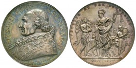 Pio VIII 1829-1830
Medaglia in argento, 1830, AG 32.5 g., 43 mm Opus Cerbara Avers : PIVS VIII PONT MAX ANNO II 
Revers : IVSTITIA ET PAX OSCVLATA S...