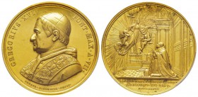 Gregorio XVI 1831-1846 
Medaglia in bronzo dorato, 1837, An VII, AE 
Avers : GREGORIVS XVI PONT MAX A VII 
Revers : SACRARIVM PAVLINVM PAVLVS III C...