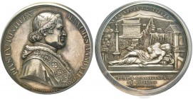 Pio IX 1846-1878
Medaglia in argento, 1852, AN VII, AG 33 g., 44 mm, Opus Zaccagnini 
Avers : PIVS IX PONTIFEX MAXIMVS ANNO VII 
Revers : VIA APPIA...