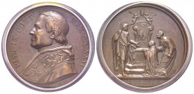 Pio IX 1846-1878
Medaglia, 1871, AN XXVI, AE 35 g., 44 mm Opus Bianchi Avers : PIVS IX PONT MAX AN XXVI /Revers : XXV ANNIS REGNAVIT FECITQ QVOD RECT...