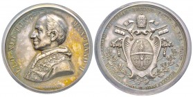 Leone XIII 1878-1903
Medaglia in argento, 1878, AN I, AG 34,5 g., 44 mm, Opus Bianchi Avers : LEO XIII PONT MAX ANNO I /Revers : DEO AVCTORE ECCLASIA...