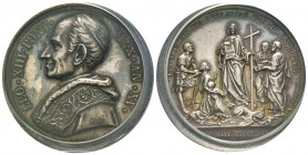 Leone XIII 1878-1903
Medaglia in argento, 1891, AN XV, AG 36 g., 44 mm, Opus Bianchi Avers : LEO XIII PONT MAX ANNO XV /Revers : IVS DOMINII IVS OPER...