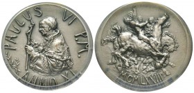 Paolo VI 1963-1978
Medaglia in argento, 1973, Anno XI, AG 46 g., 44 mm, Opus Scorzelli 
Avers : PAULUS VI P M ANNO XI /Revers : MCMLXXIII 
Ref : Mo...