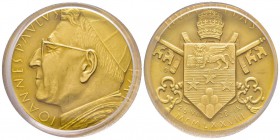 Giovanni Paolo I 1978 Medaglia in oro, 1978, AN I, AU 50,5 g. 917‰, 44 mm., Opus Giampaoli Ref : Mont. 01 Conservation : PCGS PR64 Matte