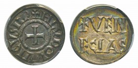 Venezia, Ludovico il Pio, 814-840
Denier, ND, (819-822), AG 1.67 g.
Avers : + HLVDOOVVICVS IMP
Revers : + VENECIAS
Ref : MEC 1, 789, Paolucci 2, B...