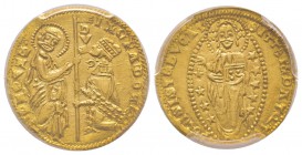 Venezia, Giovanni Gradenigo 1355-1356
Zecchino, ND, AU 3.52 g.
Ref : Paolucci 1, Fr. 1223 
Conservation : PCGS MS64. Très Rare et le plus bel exemp...