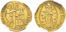 Venezia, Agostino Barbarigo 1486-1501
Zecchino, ND, AU 3.5 g.
Ref : Paolucci 1, Fr. 1241 Conservation : NGC MS64. FDC