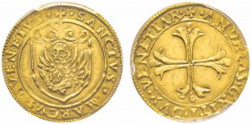 Venezia, Andrea Gritti 1523-1539
Scudo d’oro, AU 3.38 g.
Ref : Paolucci 3, Fr. 1448 Conservation : PCGS MS63