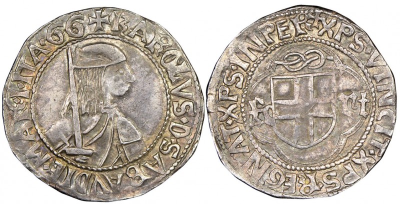 Italy - Savoy
Carlo I 1482-1490
Testone, II Tipo, Cornavin, ND, AG 9.58 g.
Re...