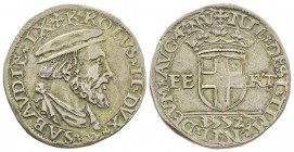 Italy - Savoy
Carlo II 1504-1553
Testone, VI Tipo, Aosta, 1552, AG 9.21 g.
Avers : KROLVS II DVX SABAVDIE IX
Revers : + NIL DEST TIMENTI DEVM AVG ...