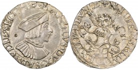 Italy - Savoy
Carlo II 1504-1553
Mezzo Testone, I Tipo, Torino, ND, AG 4.74 g.
Avers : CAROLVS DVX SABAVDIE SECOND
Revers : + NIL DEEST TIME NTIB ...