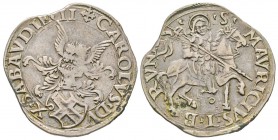 Italy - Savoy
Carlo II 1504-1553
5 Grossi o Cornuto forte, Torino, AG 5.33 g.
Ref : MIR 368a (R2), Biaggi 317
Ex Vente Bolaffi, 15 mai 2008, lot 4...