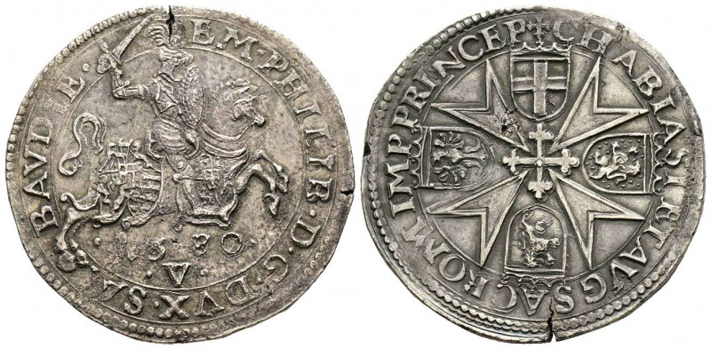 Italy - Savoy
Emanuele Filiberto 1553-1580
Tallero, Vercelli, 1580, AG 27.95 g...