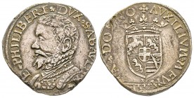 Italy - Savoy
Emanuele Filiberto 1553-1580
Testone, Vercelli, 1559 V, AG 8.84 g.
Ref : MIR 508b (R4), Biaggi 427a
Ex Vente Varesi 53, lot 804 Cons...