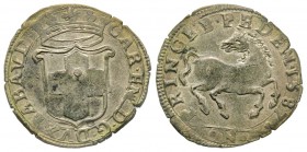 Italy - Savoy
Carlo Emanuele I 1580-1630
Cavallotto, I Tipo, Nizza, 1587 N, Mi 2.66 g.
Ref : MIR 656c (R), Biaggi 552h
Ex Vente Varesi 52, lot 131...