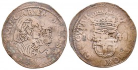 Italy - Savoy
Carlo Emanuele II - Reggenza della madre Maria di Borbone 1638-1648
5 Soldi, Torino, 1648, Mi 4.58 g.
Ref : MIR 762b, Biaggi 638c Con...