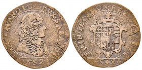 Italy - Savoy
Carlo Emanuele II 1648-1675
Mezza Lira, Torino, 1652, Mi 7.52 g.
Ref : MIR 817b (R), Biaggi 691a
Ex Vente Bolaffi, 15 mai 2008, lot ...