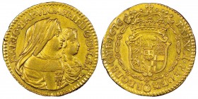Italy - Savoy
Vittorio Amedeo II - Reggenza della Madre 1675-1680
Mezza Doppia, Torino, 1676, AU 3.32 g.
Ref : MIR 836b (R4), Biaggi 707, Sim.4/2, ...