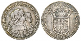 Italy - Savoy
Vittorio Amedeo II - Reggenza della Madre 1675-1680
Mezza Lira, Torino, 1677, AG 2.96 g.
Ref : MIR 839c (R), Biaggi 710d Conservation...