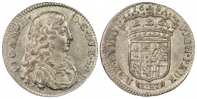 Italy - Savoy
Vittorio Amedeo II - Duca 1680-1713 
1 Lira, I tipo, Torino, 1681, AG 6.19 g.
Ref : MIR 862b (R4), Biaggi 734c Conservation : NGC MS6...