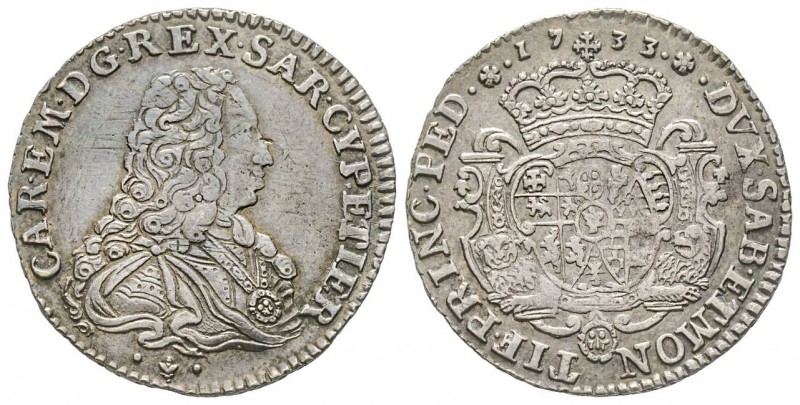 Italy - Savoy
Carlo Emanuele III Primo Periodo 1730-1755 
Quarto di Scudo Vecc...