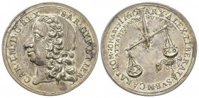 Italy - Savoy
Medaglia d’argento, Liberazione di Alessandria, 1746, AG 13.54 g. 
Avers : CAR I M D G REX SAR CYP ETIER Testa a sinistra
Revers : AR...