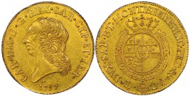 Italy - Savoy
Carlo Emanuele III Secondo Periodo 1755-1773
Mezzo Carlino da 2.5 Doppie, Torino, 1757, AU 24.05 g.
Ref : MIR 942c (R8), Biaggi 807d,...